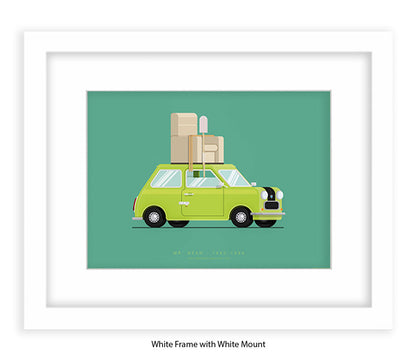 Mr. Bean - British Leyland Mini - Car - Fred Birchal Art Print