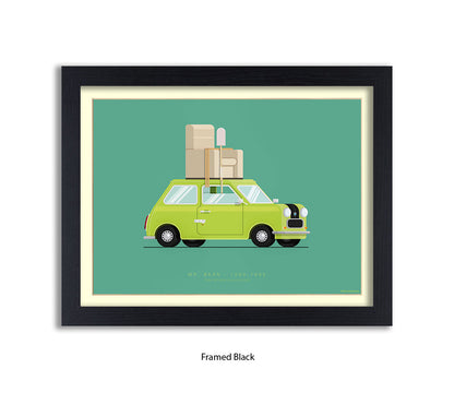 Mr. Bean - British Leyland Mini - Car - Fred Birchal Art Print
