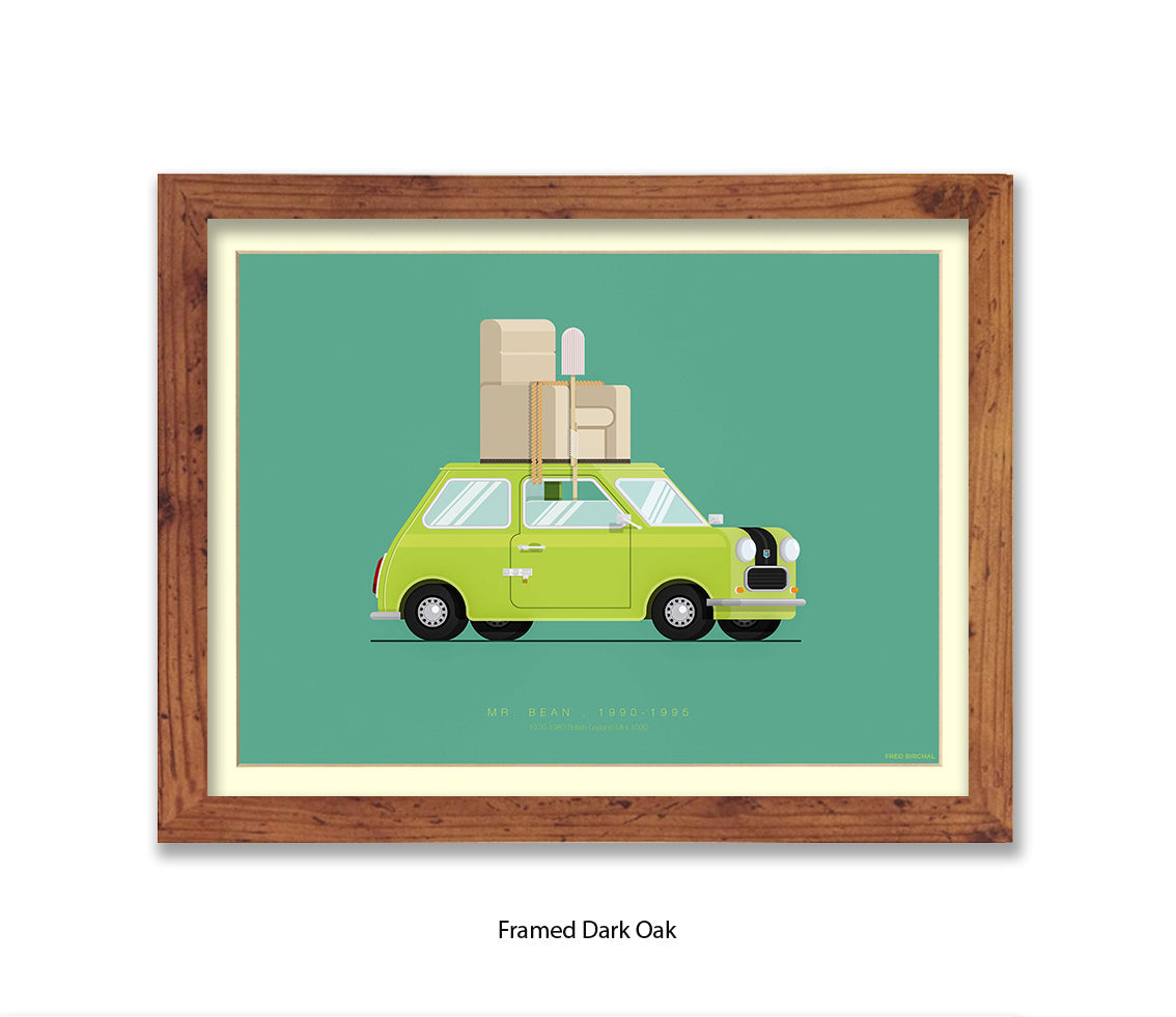 Mr. Bean - British Leyland Mini - Car - Fred Birchal Art Print