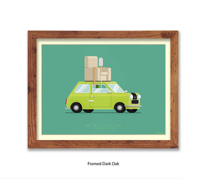 Mr. Bean - British Leyland Mini - Car - Fred Birchal Art Print