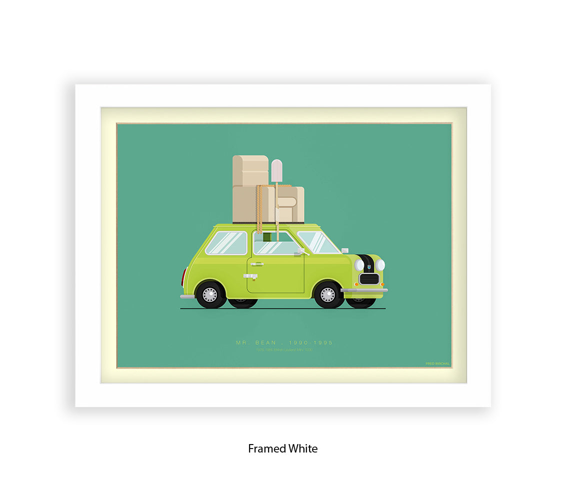 Mr. Bean - British Leyland Mini - Car - Fred Birchal Art Print