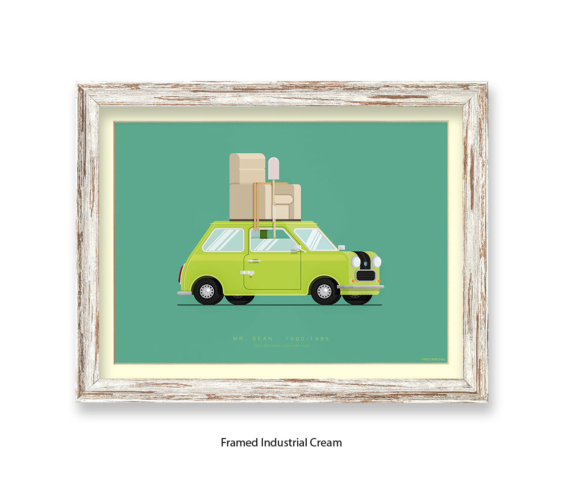 Mr. Bean - British Leyland Mini - Car - Fred Birchal Art Print