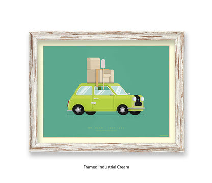 Mr. Bean - British Leyland Mini - Car - Fred Birchal Art Print