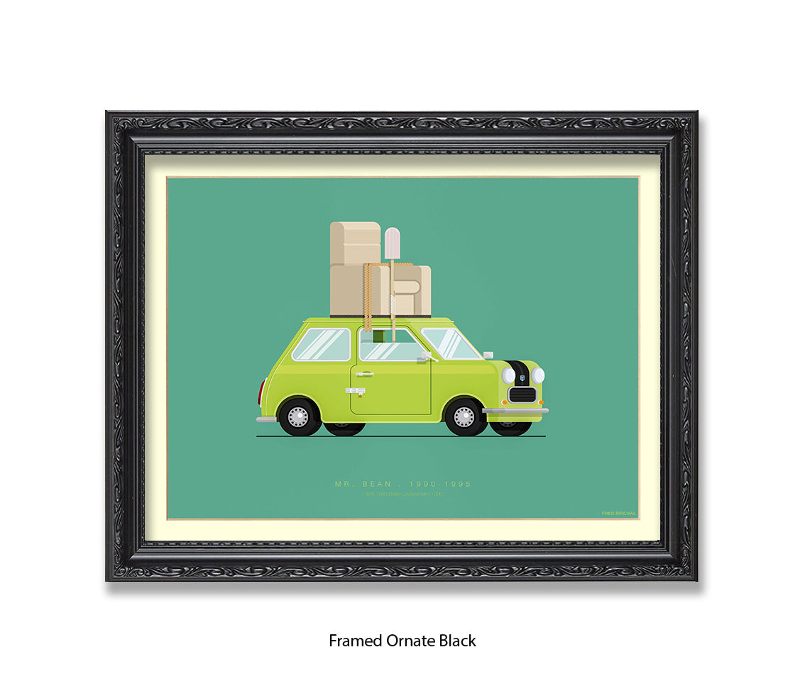 Mr. Bean - British Leyland Mini - Car - Fred Birchal Art Print