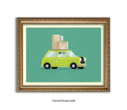 Mr. Bean - British Leyland Mini - Car - Fred Birchal Art Print
