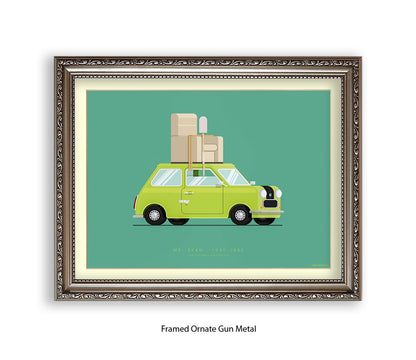 Mr. Bean - British Leyland Mini - Car - Fred Birchal Art Print