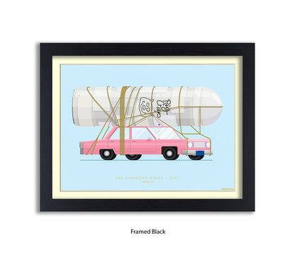 Simpsons Movie - 1989 Pink Car - Fred Birchal Art Print