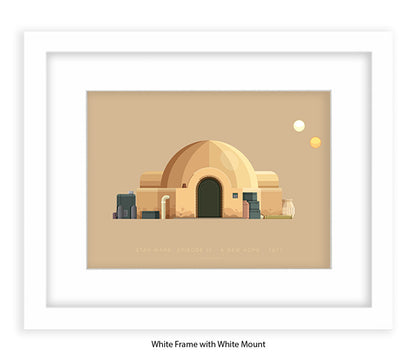 Star Wars - Lars Homestead - Building - Fred Birchal Art Print