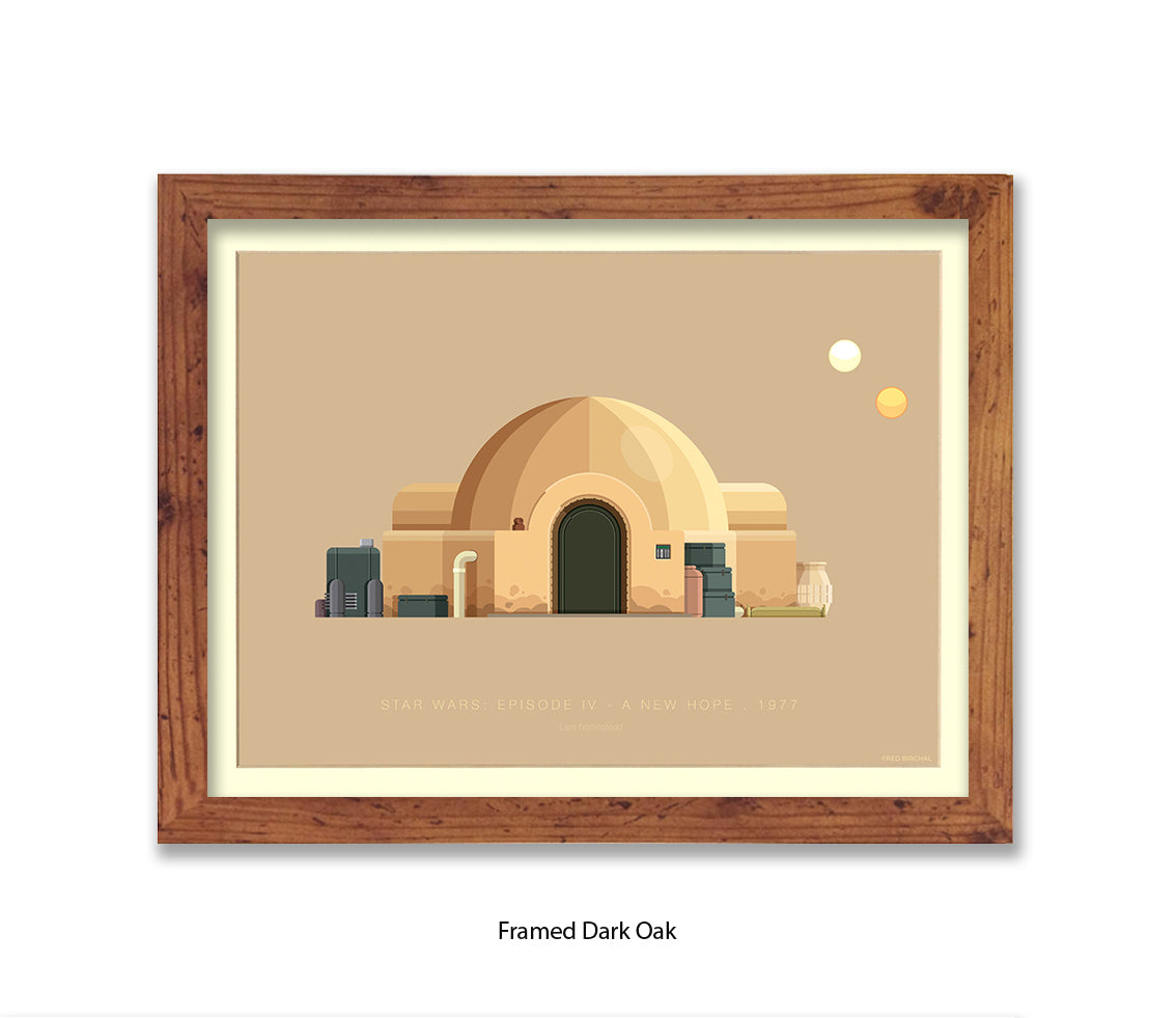 Star Wars - Lars Homestead - Building - Fred Birchal Art Print