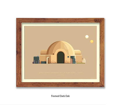 Star Wars - Lars Homestead - Building - Fred Birchal Art Print