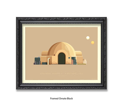 Star Wars - Lars Homestead - Building - Fred Birchal Art Print
