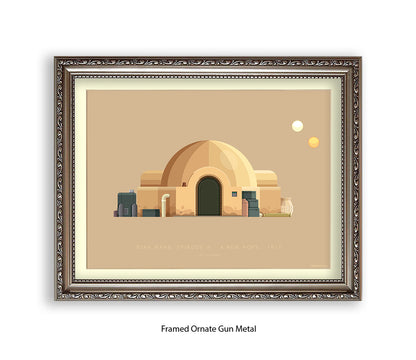Star Wars - Lars Homestead - Building - Fred Birchal Art Print