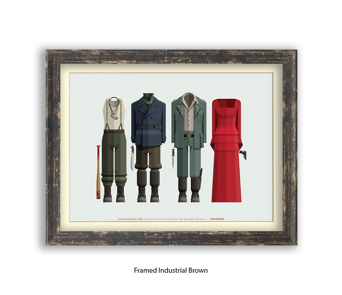 Inglourious Basterds Four Characters Fred Birchal Art Print