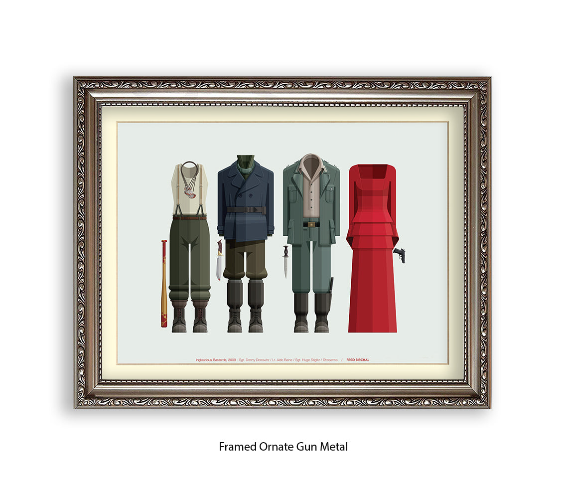 Inglourious Basterds Four Characters Fred Birchal Art Print