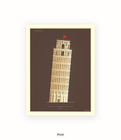 Leaning Tower of Pisa Italy Fred Birchal Art Print