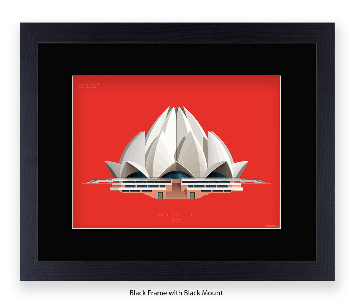 Lotus Temple - New Delhi - Fred Birchal Art Print