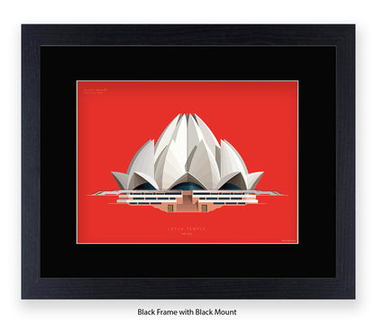 Lotus Temple - New Delhi - Fred Birchal Art Print