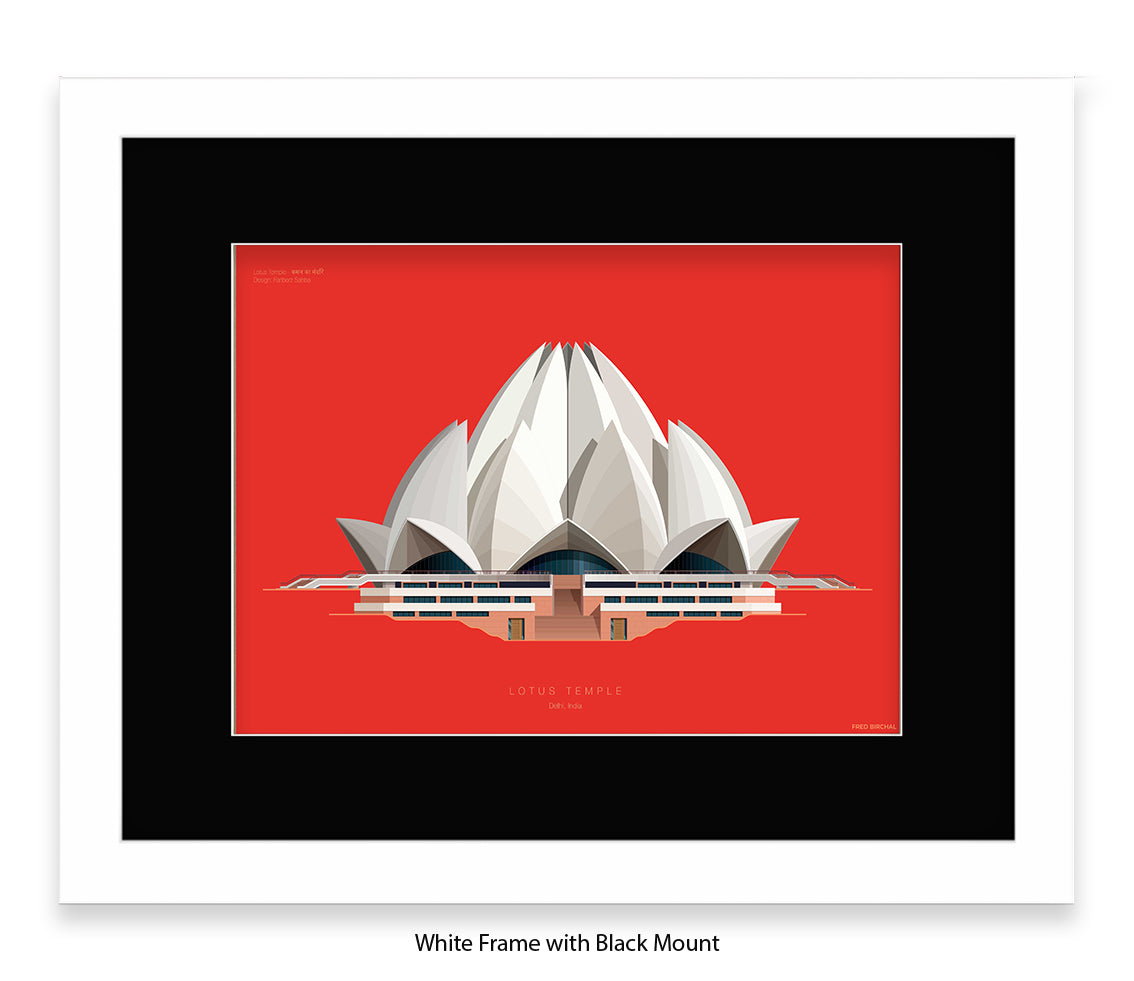 Lotus Temple - New Delhi - Fred Birchal Art Print