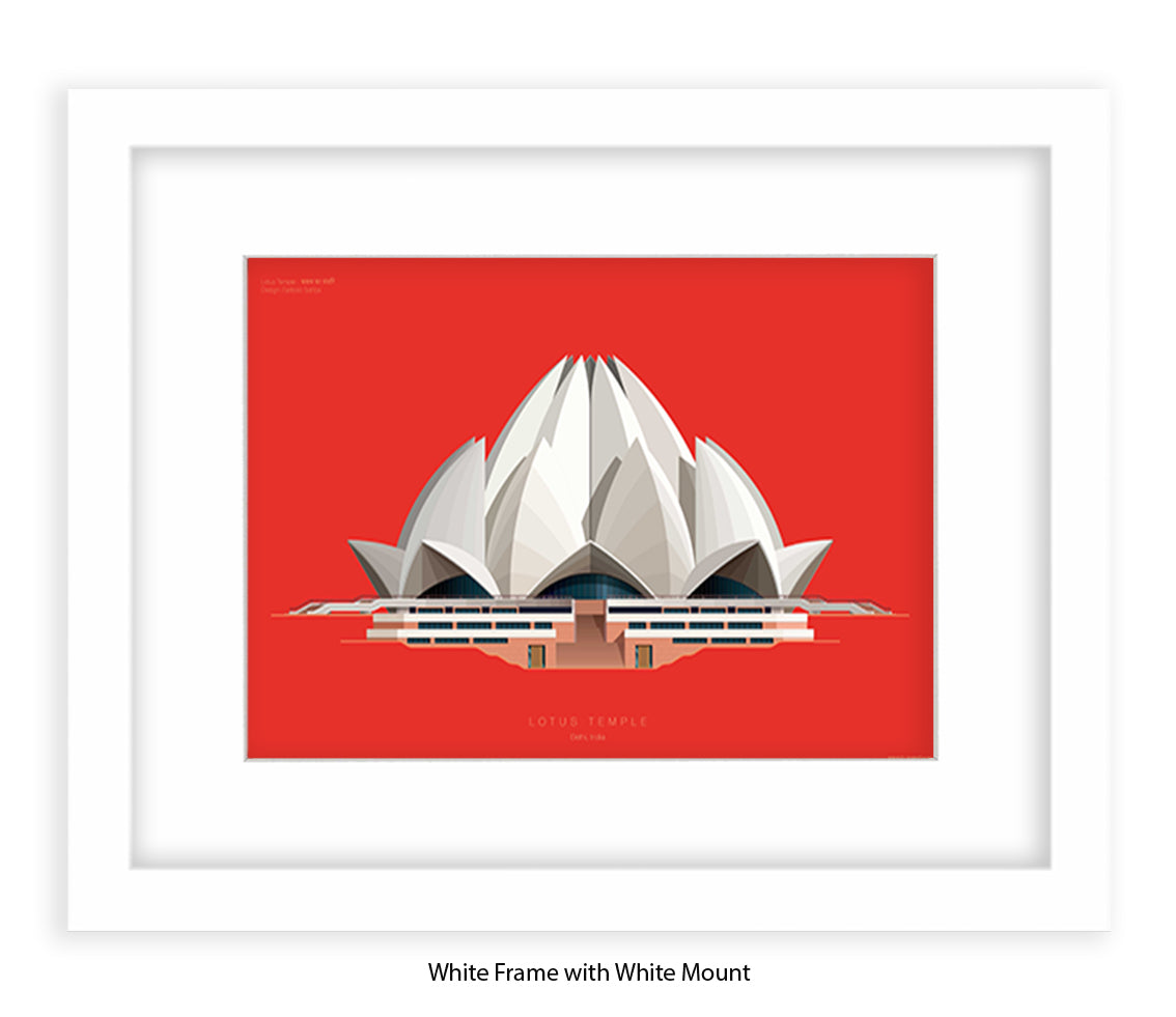 Lotus Temple - New Delhi - Fred Birchal Art Print