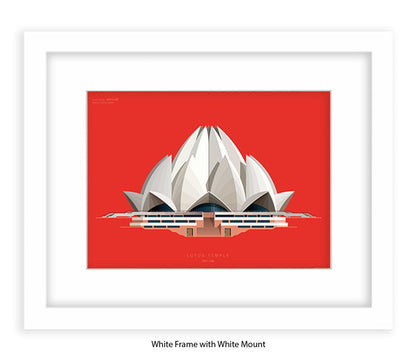 Lotus Temple - New Delhi - Fred Birchal Art Print