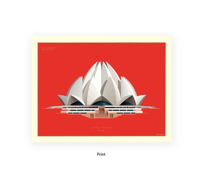 Lotus Temple - New Delhi - Fred Birchal Art Print