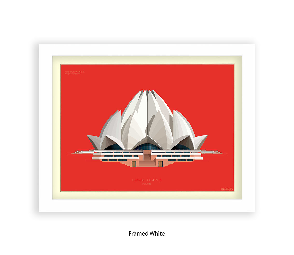 Lotus Temple - New Delhi - Fred Birchal Art Print