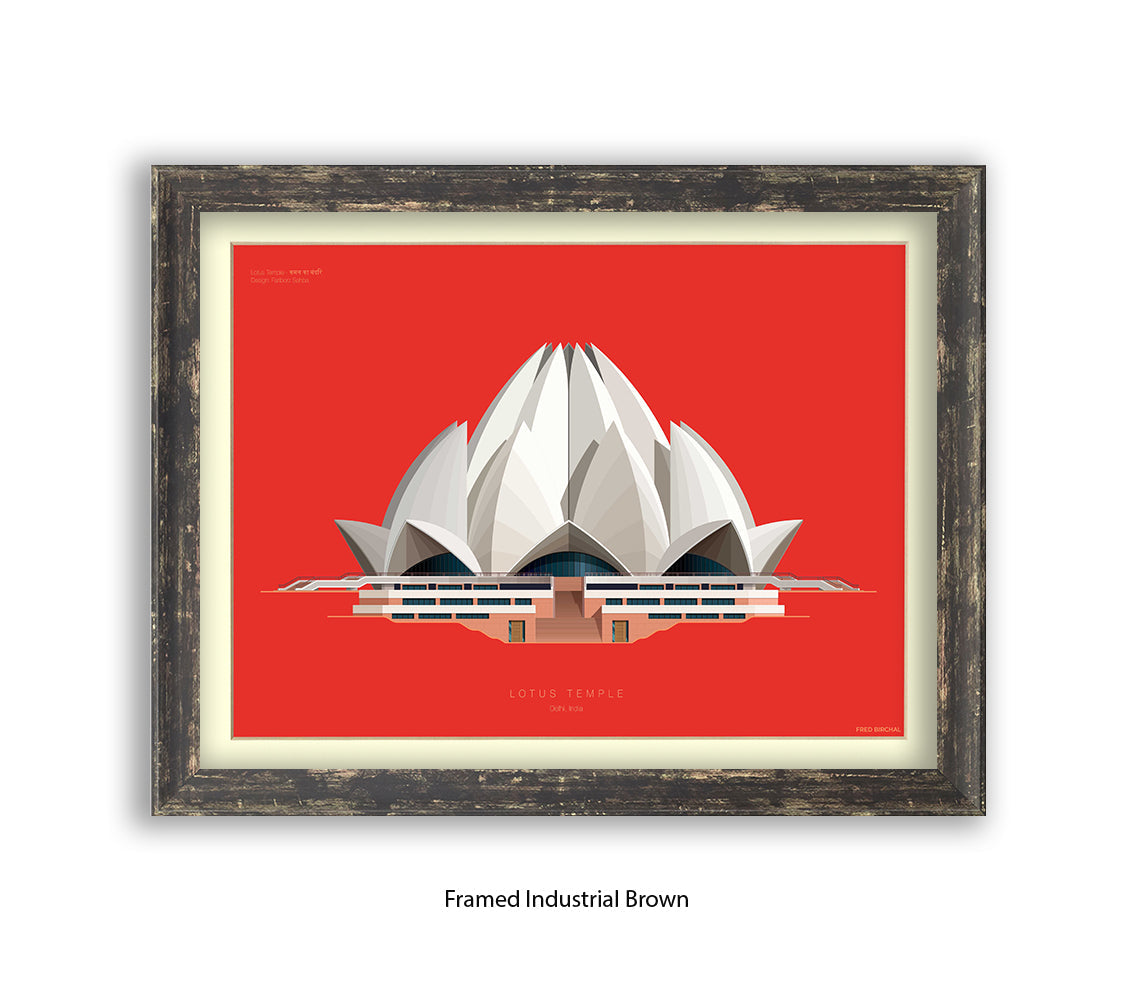 Lotus Temple - New Delhi - Fred Birchal Art Print