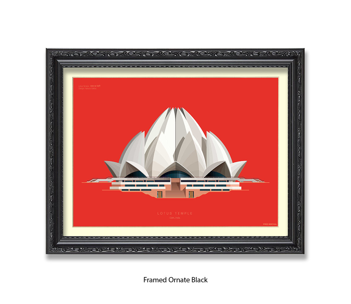 Lotus Temple - New Delhi - Fred Birchal Art Print