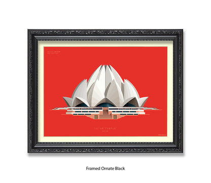 Lotus Temple - New Delhi - Fred Birchal Art Print