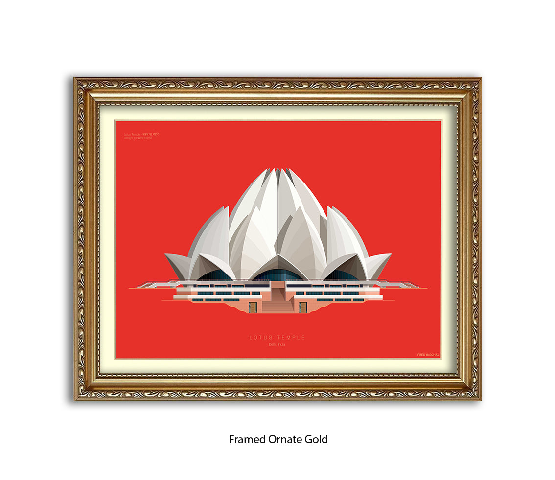 Lotus Temple - New Delhi - Fred Birchal Art Print