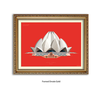 Lotus Temple - New Delhi - Fred Birchal Art Print