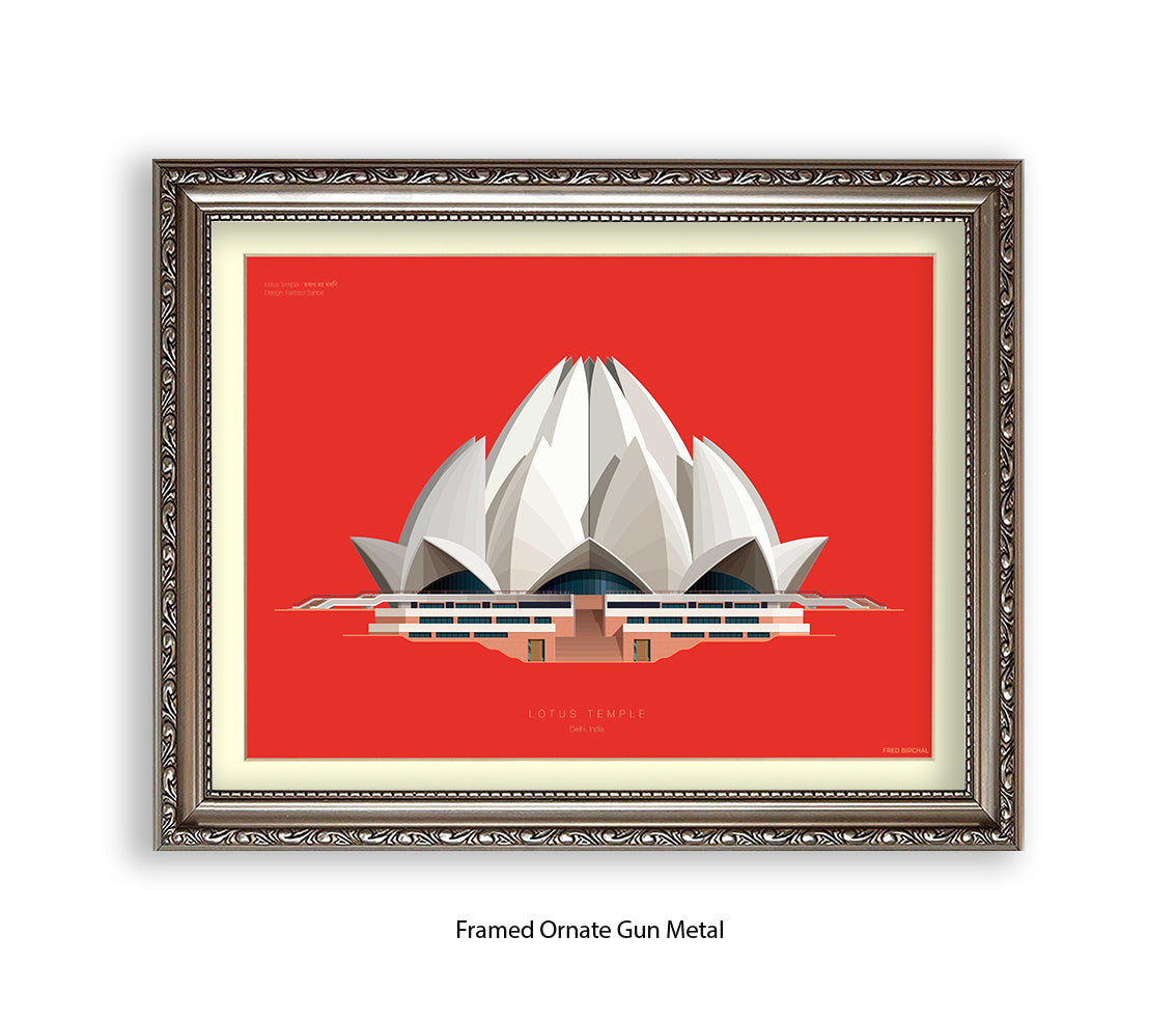 Lotus Temple - New Delhi - Fred Birchal Art Print