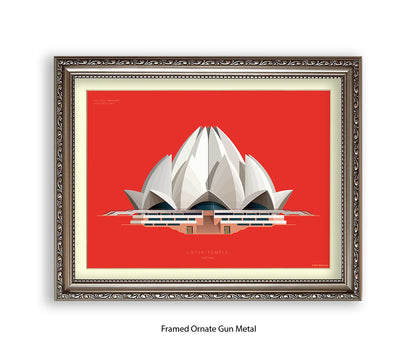 Lotus Temple - New Delhi - Fred Birchal Art Print