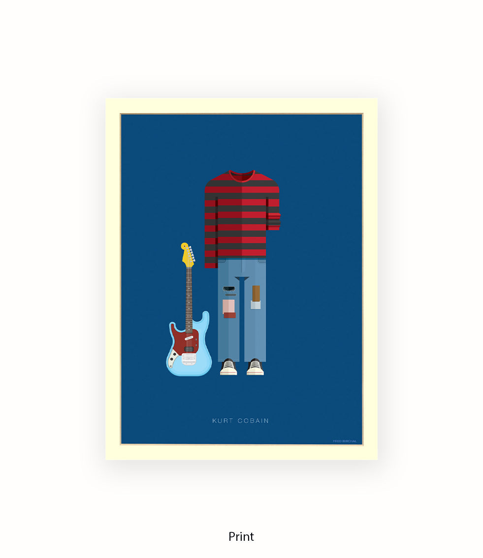 Kurt Cobain Fred Birchal Art Print