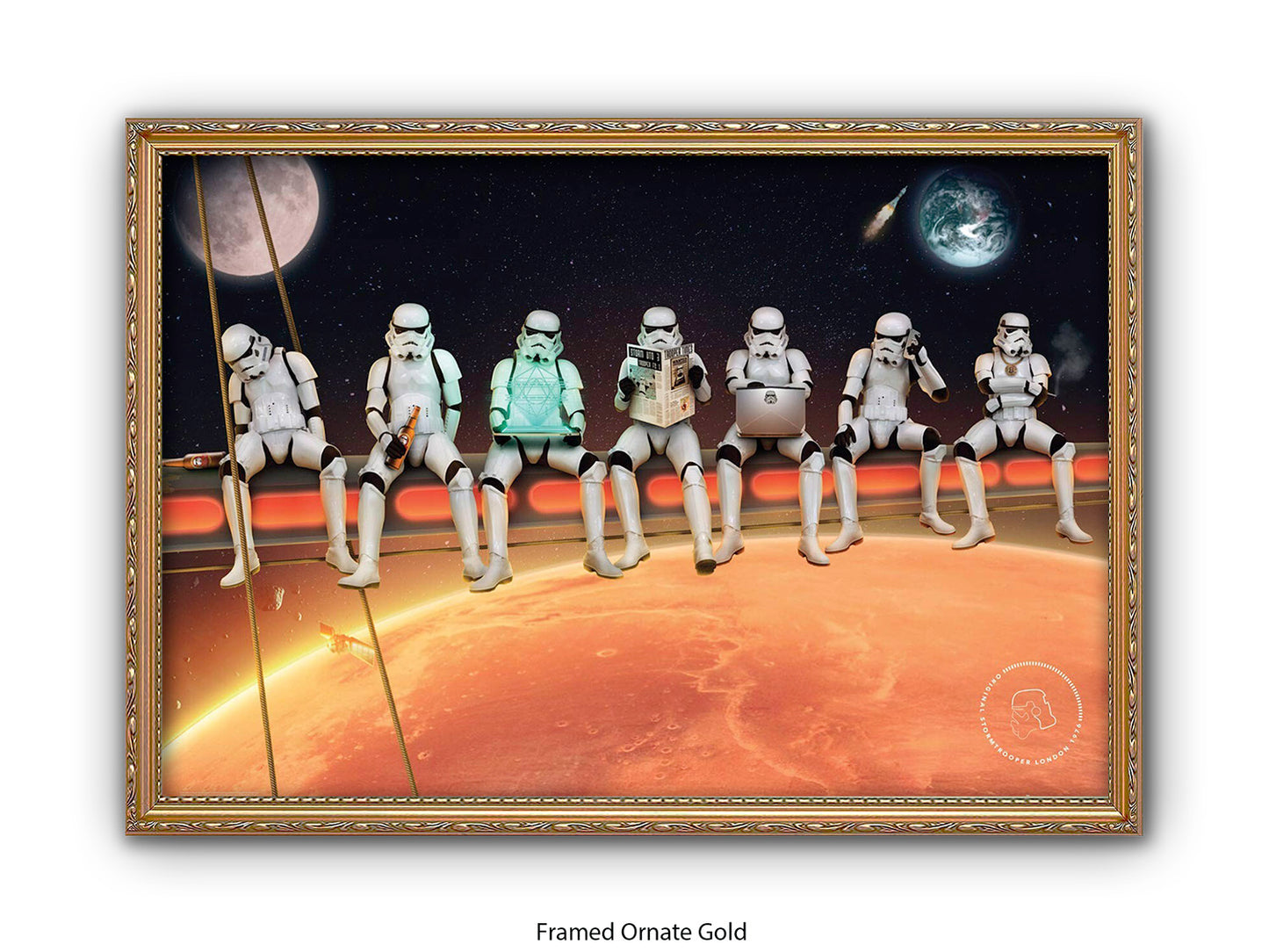 Stormtroopers on a Girder - Lunch Atop a Skyscraper Space Parody Poster