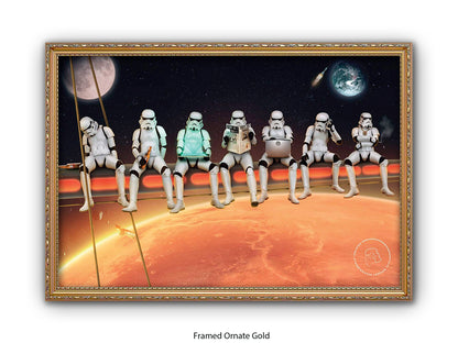 Stormtroopers on a Girder - Lunch Atop a Skyscraper Space Parody Poster