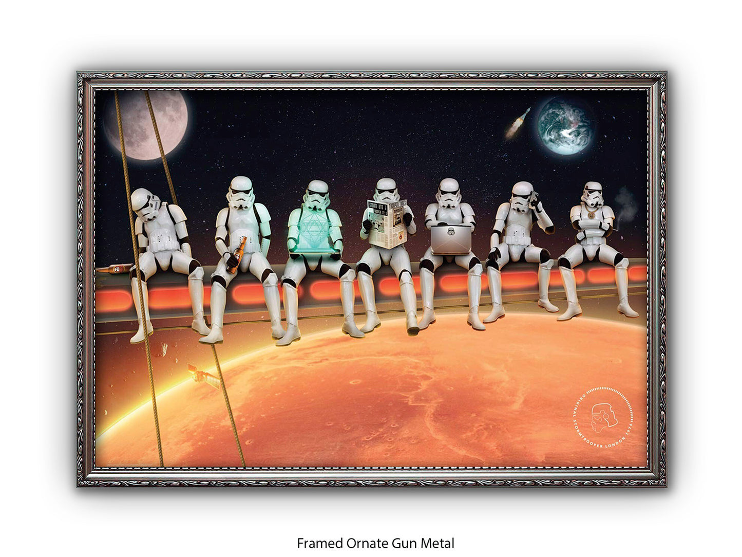 Stormtroopers on a Girder - Lunch Atop a Skyscraper Space Parody Poster