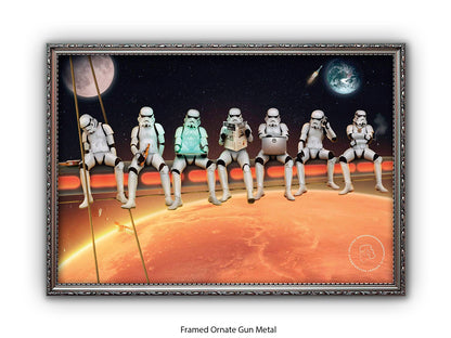 Stormtroopers on a Girder - Lunch Atop a Skyscraper Space Parody Poster
