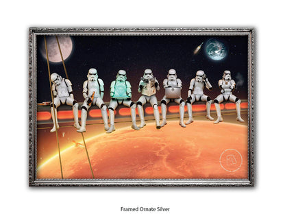 Stormtroopers on a Girder - Lunch Atop a Skyscraper Space Parody Poster