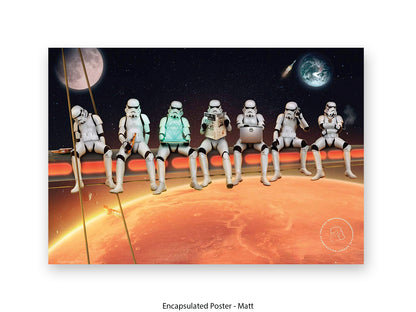 Stormtroopers on a Girder - Lunch Atop a Skyscraper Space Parody Poster