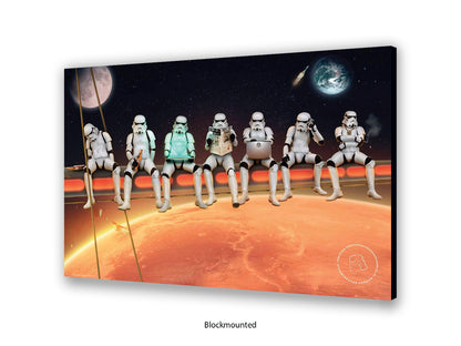 Stormtroopers on a Girder - Lunch Atop a Skyscraper Space Parody Poster