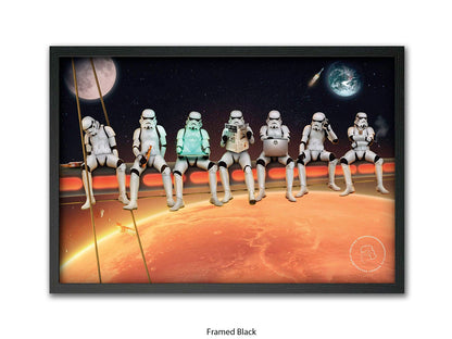 Stormtroopers on a Girder - Lunch Atop a Skyscraper Space Parody Poster