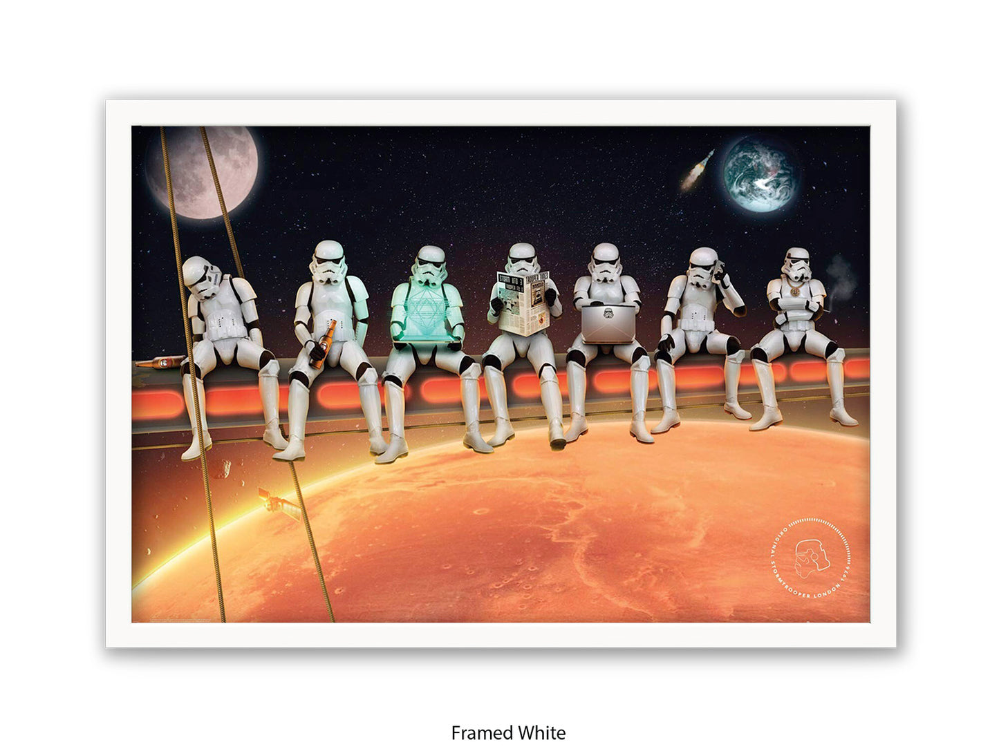 Stormtroopers on a Girder - Lunch Atop a Skyscraper Space Parody Poster