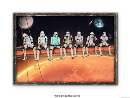 Stormtroopers on a Girder - Lunch Atop a Skyscraper Space Parody Poster