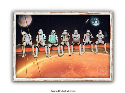 Stormtroopers on a Girder - Lunch Atop a Skyscraper Space Parody Poster