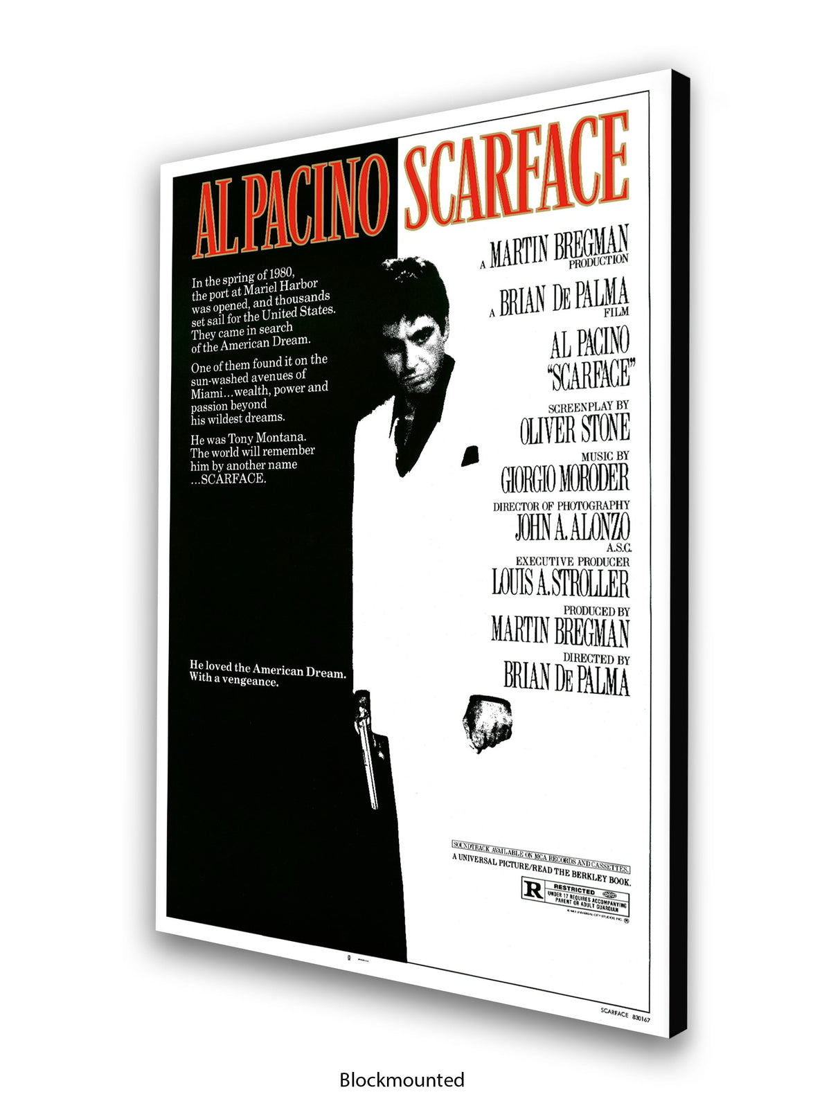 Scarface  - Film Promo  -  Al Pacino - Very rare 1980s - One sheet poster