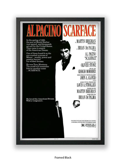 Scarface  - Film Promo  -  Al Pacino - Very rare 1980s - One sheet poster