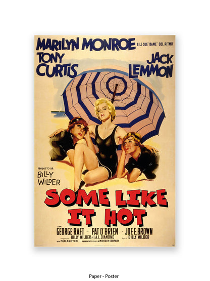 Some Like It Hot -  Italian One sheet poster