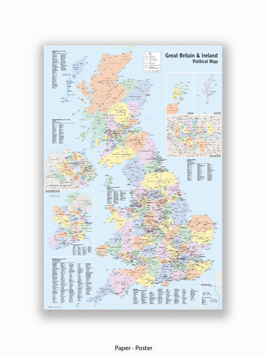 United Kingdom Map Poster