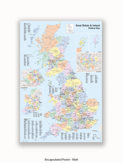 United Kingdom Map Poster